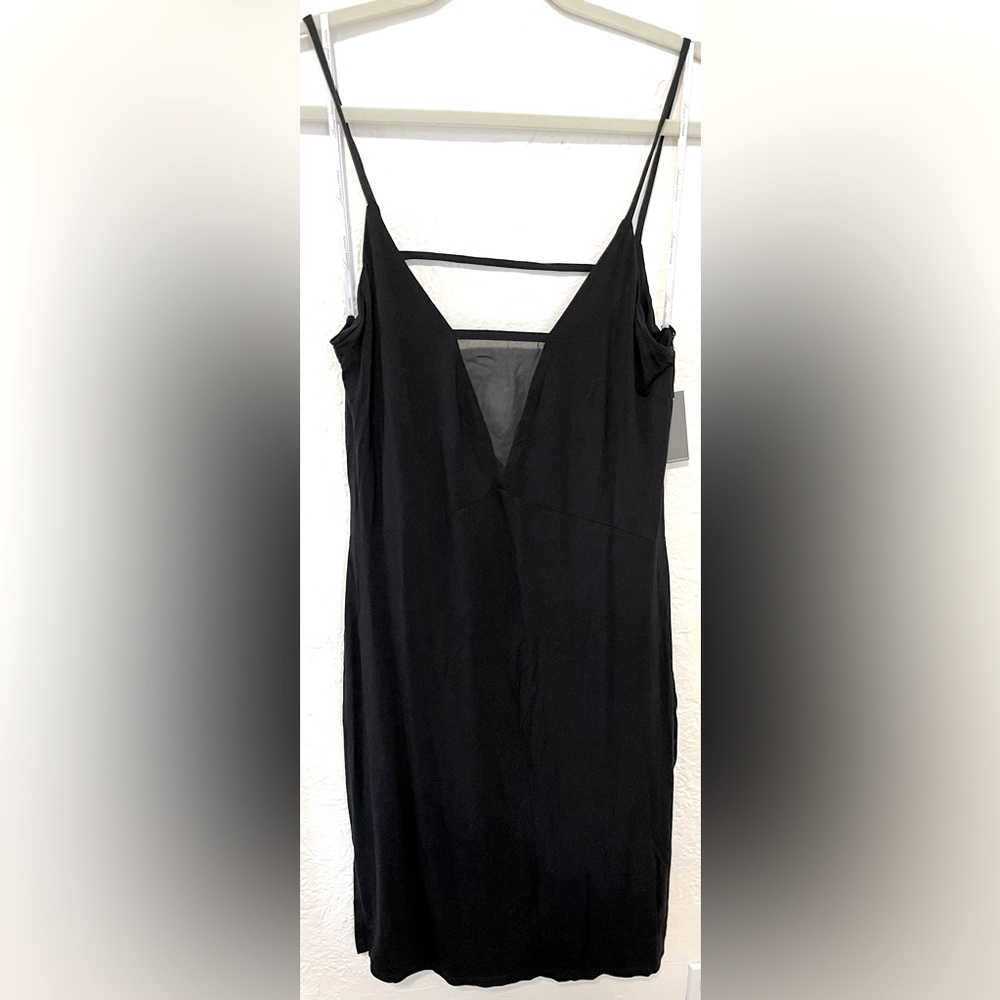 Lovers + Friends Black Dress, Sheer V, side slits